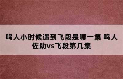 鸣人小时候遇到飞段是哪一集 鸣人佐助vs飞段第几集